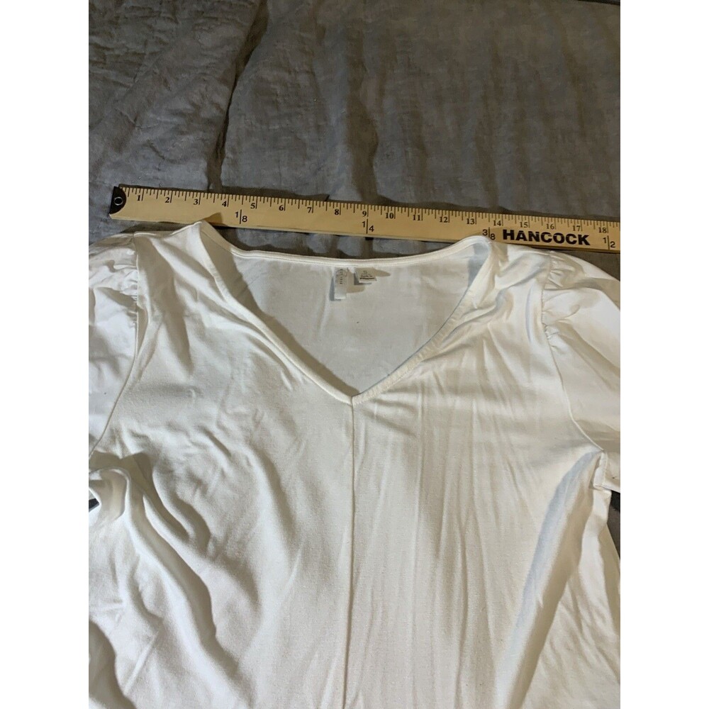 C est 1946 Womens White Peplum Blouse size S Bohemian - Picture 2 of 7